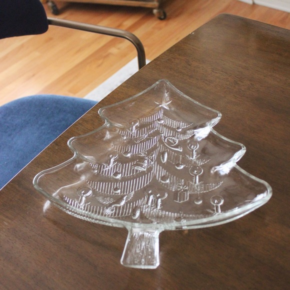 Christmas Tree Clear Glass Platter - Picture 5 of 5
